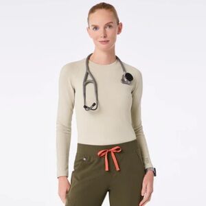 Figs long sleeve waffle underscrub top